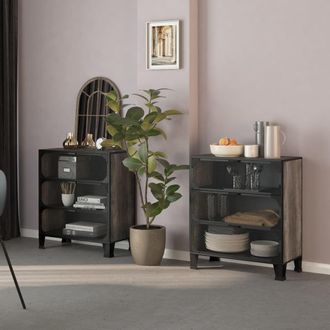 Berkfield Home Storage Cabinets 2 pcs Grey 72x36x82 cm Metal & MDF | Size: 72 x 36 x 82 cm