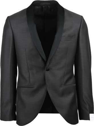 Lubiam Satin Finish Wool Jacket with Button Closure and Tailored Fit