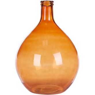 Beliani Decorative Vase CHATNI Glass 48 cm Golden Brown