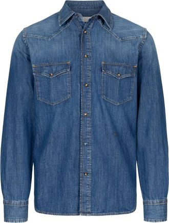Jacob Cohen Overhemden, Heren, Blauw, S, Denim, Denim Overhemd