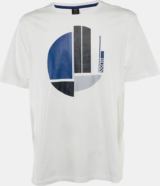 HUGO BOSS Boss By Hugo Boss White Printed Cotton Tee 1 T-Shirt