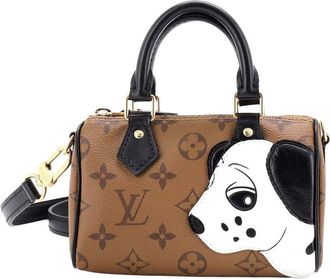 Louis Vuitton Brown Limited Edition Sun Yitian Reverse Monogram Canvas Speedy Bandouliere Nm Nano (Authentic Pre-Loved)