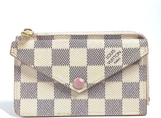 Louis Vuitton Pink White Damier Azur Coin Purse/Coin Case (Pre-Owned)