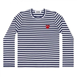 Comme Des Gar&ccedil;ons Long Sleeve Top - male - Comme des Gar&ccedil;ons Play - Long Sleeve T-Shirts - Blue - XL - Tops
