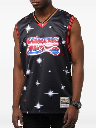Mitchell & Ness Canotta NBA Philadelphia 76ers Airbrush - Nero
