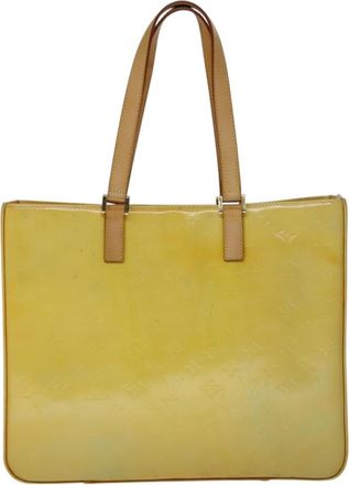 Louis Vuitton Columbus Handbag Monogram Vernis Yellow Patent_Leather Bag (Pre-Owned)