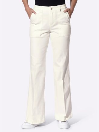 Heine Bequeme Jeans HEINE, Damen, Gr. 34, Normalgr&ouml;ssen, ecru, 96% Baumwolle, 4% Elasthan, unifarben, lang, Jeans Bequeme Jeans