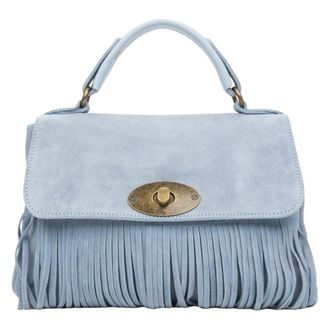 Estro & Luminara Handbags, female, Blue, Size: ONE SIZE Fringed Satchel Bag