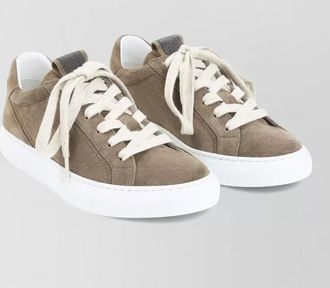 Brunello Cucinelli low top sneakers suede upper rubber sole