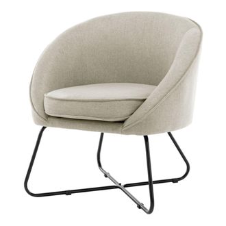 Moloo Sill&oacute;n de tela de lino y metal negro