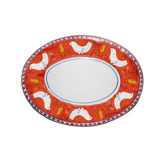 Arcucci feather orange oval tray 43 cm