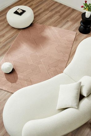 Nazar Rugs Alfombra con dise&ntilde;o de arco en relieve - mocca - 80x150 cm