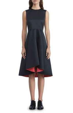 Lafayette 148 New York Sleeveless High-Low Fit & Flare Dress in Black at Nordstrom Rack, Size 16 (Similar To 14W)