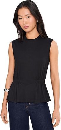 Michael Stars Rochel Pepplum Tank Top Womens Clothing Black : XL (US 10-12), Cotton/Modal/Spandex