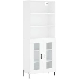 vidaXL Vidaxl - Aparador Alto Madera Contrachapada Blanco 69,5x34x180 Cm