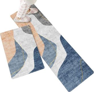 OEM Juego De 2 Alfombrillas Antideslizantes Para Cocina, Fregadero, Suelo De Cocina Absorbente, Modernas Alfombrillas De Ba&ntilde;o, Felpudos (2 X 40 X 60 Cm + 