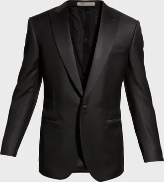 Corneliani Men & apos;s Solid Peak-Lapel Tuxedo