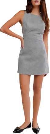 Free People Atlas Suede Mini Dress In Grey