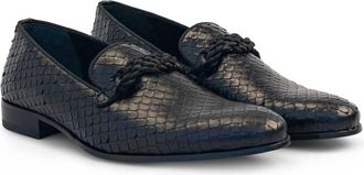 Mezlan Mens 20757 Embossed Braid Loafer In Black