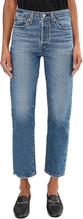 Levi's Premium Wedgie Jeans Womens Blue Denim Relaxed Fit Straight KFC878
