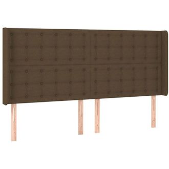 vidaXL Cabecero Con Orejas De Tela Marr&oacute;n Oscuro 183x16x118/128 Cm Vidaxl