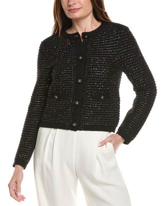 Milly Milly Sequin Textured Wool-Blend Cardigan