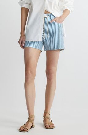 DL1961 Taylor Drawstring High Waist Relaxed Denim Shorts in New Stripe at Nordstrom, Size 25