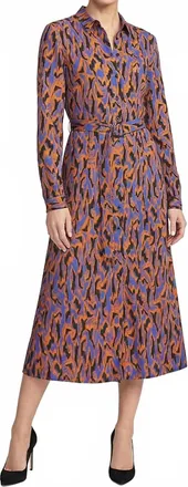 DeSoto Abstract Print Midi Shirtdress In Multi
