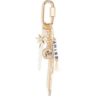 Chelsea28 Zodiac Bead Bag Charm in Aries- White Multi- Gold at Nordstrom