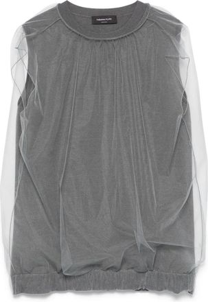 Fabiana Filippi tulle-panel vest - women - Silk/Cashmere/Polyamide - 44 - Grey