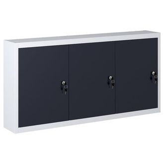 Berkfield Home Wall Mounted Tool Cabinet Industrial Style Metal Grey & Black