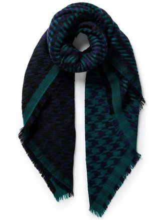 Jane Carr Unisex Houndstooth Scarf In Sergeant