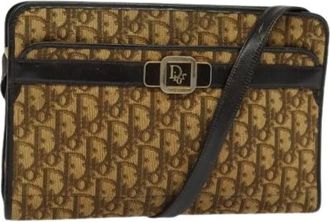 Dior Pre-owned Cross Body Bags, female, Beige, Size: ONE SIZE Pre-owned Trotter Canvas Shoulder Bag