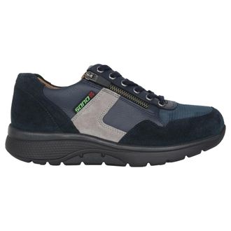 Mephisto Blauwe leren wandelsneaker - Heren - Sneakers - Blauw - 46 1/2 EU - Leer - Schoenen