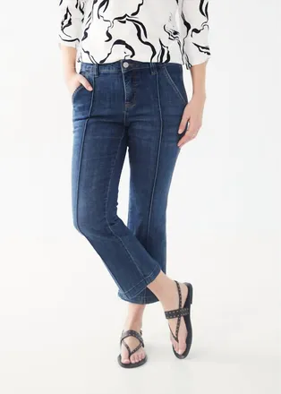 FDJ Olivia Boot Crop Jeans In Mid Dark Wash