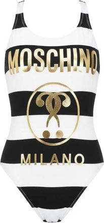 Moschino One Piece Logo Gold Double Question Mark - Dames - Badpakken - Veelkleurig - S - Badmode
