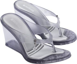 Melissa Nabeela Wedge Flip Flop in Clear Grey at Nordstrom, Size 5
