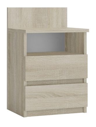 Hucoco Hucoco - Aster T1 - Mesita De Noche Con 2 Cajones - 59x40x32cm - Mesita De Noche - Estilo Escandinavo