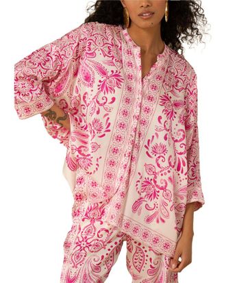 Hale Bob Aleena Silk-Blend Blouse