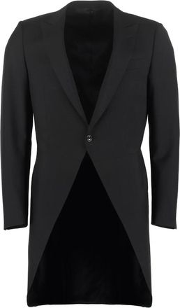 Canali Wollen Tailored Jas met Peak Revers - Heren - Business blazers - Zwart - M - Wol - Kostuums