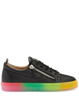 Giuseppe Zanotti Sneakers Frankie con doppia zip e suola arcobaleno - Nero