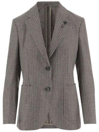 Lardini Multi Checked Wool-Blend Jacket