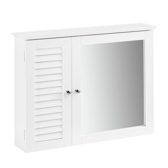 SoBuy Mueble De Pared Con Espejo Armario Suspendido Con Puerta Blanco Medidas: 65x15x49cm Bzr55-w Sobuy Es