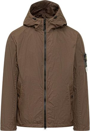 Stone Island Brown Solid Hood Jacket