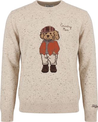 MC2 Saint Barth Donegal Wool Country Club Embroidered Crewneck Sweater
