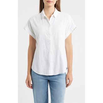 Cloth & Stone Short Sleeve Button-Up Shirt in White at Nordstrom, Size X-Small
