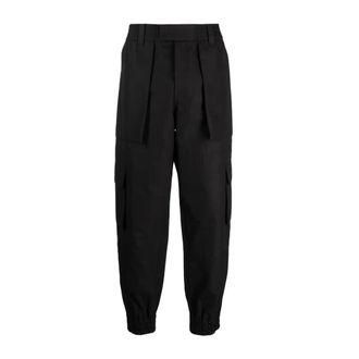 Alexander McQueen Zwarte Cargo Broek Elastische Manchetten - Heren - Vrijetijds broeken - Zwart - M - Katoen - Broeken