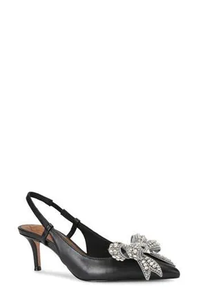 Kurt Geiger Belgravia Bow Slingback Pointed Toe Pump in Black at Nordstrom Rack, Size 5.5Us / 35.5Eu