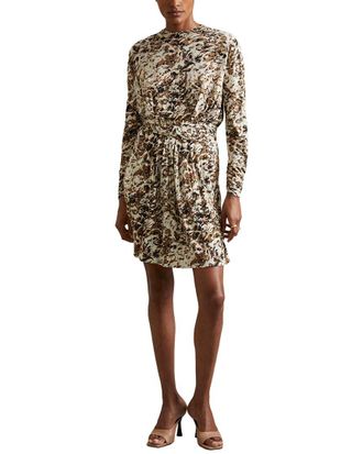 Reiss Jala Printed Wool-Blend Dress
