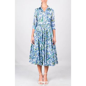 Samantha Sung A-Line Midi Aster Shirtdress in Crocus at Nordstrom, Size 10